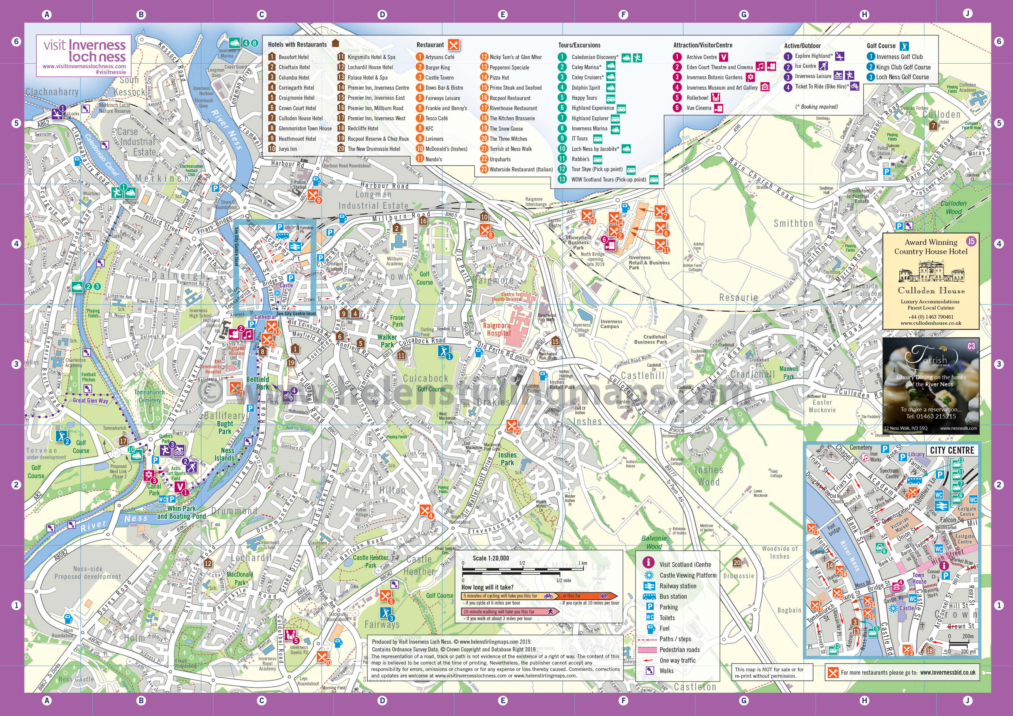 tourist map of inverness scotland