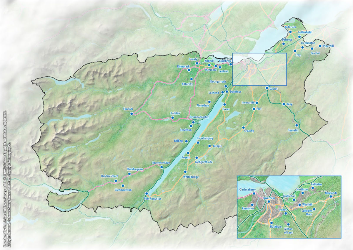 Map of Inverness showing BID area for VILN