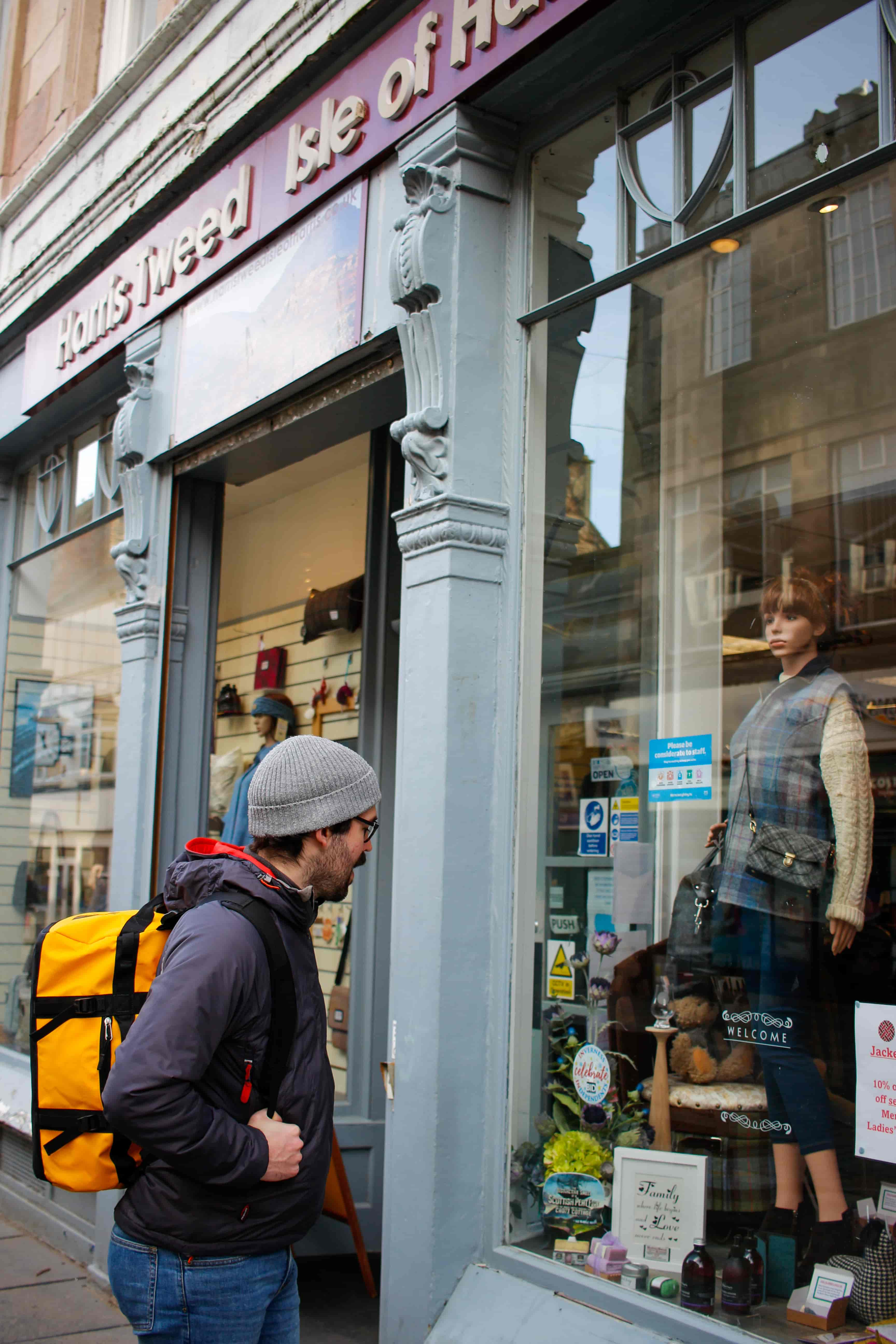 person window shopping in Inverness