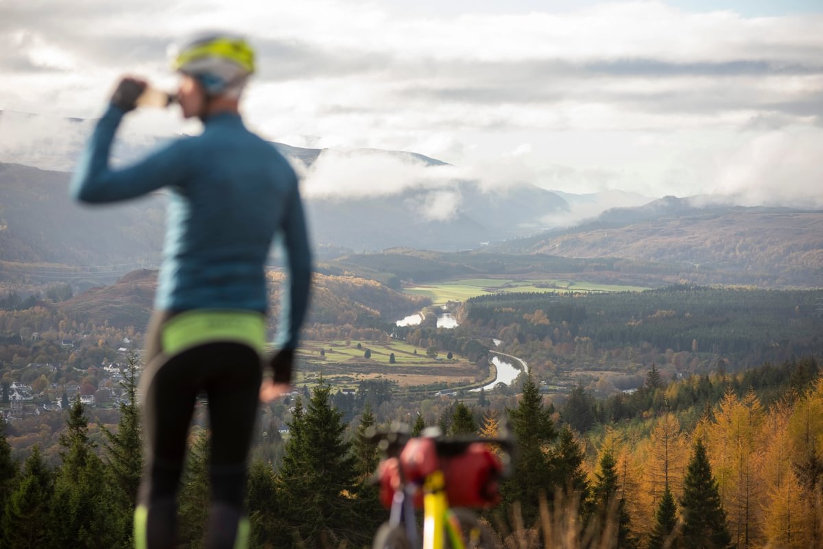 Cyclist walking