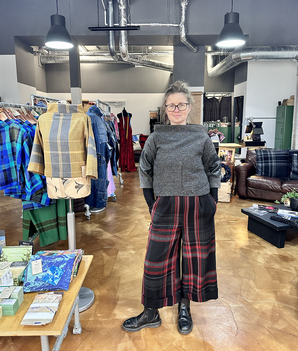 Claire, owners of Prickly Thistle and Rebel Row stood in her store in Inverness